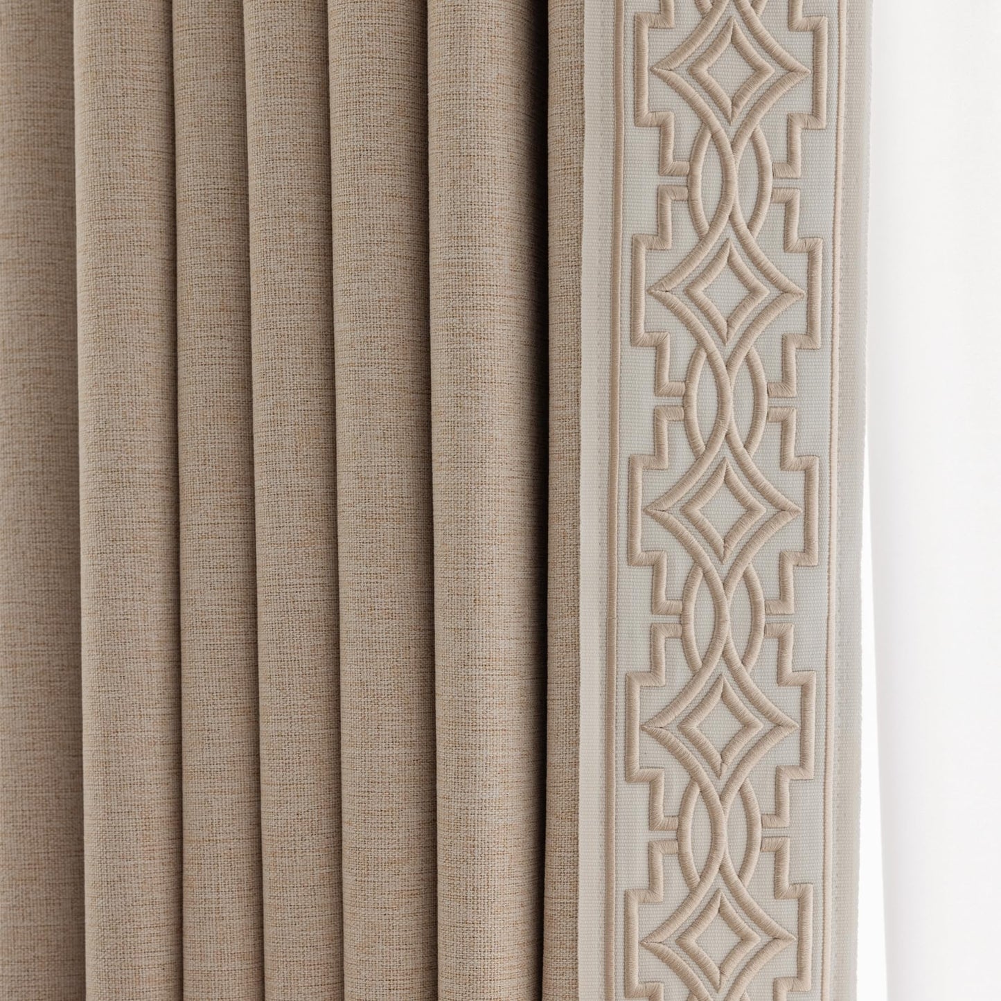 Embroidered Blackout Curtains with Pinch Pleats