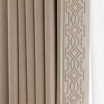 Embroidered Blackout Curtains with Pinch Pleats