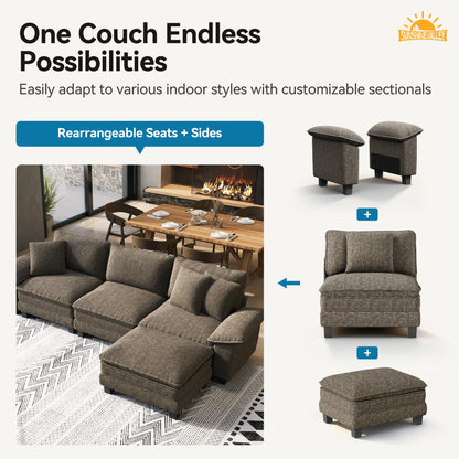 Shaped Modular Cloud Sectional Sofa