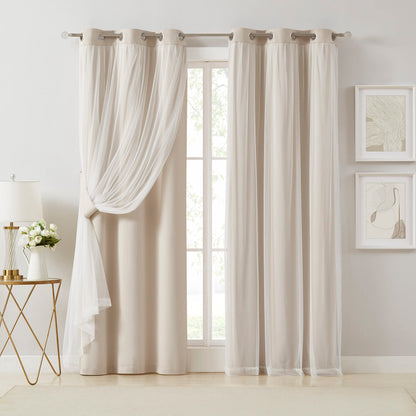 Overlay Grommet Curtains with Layered Draping