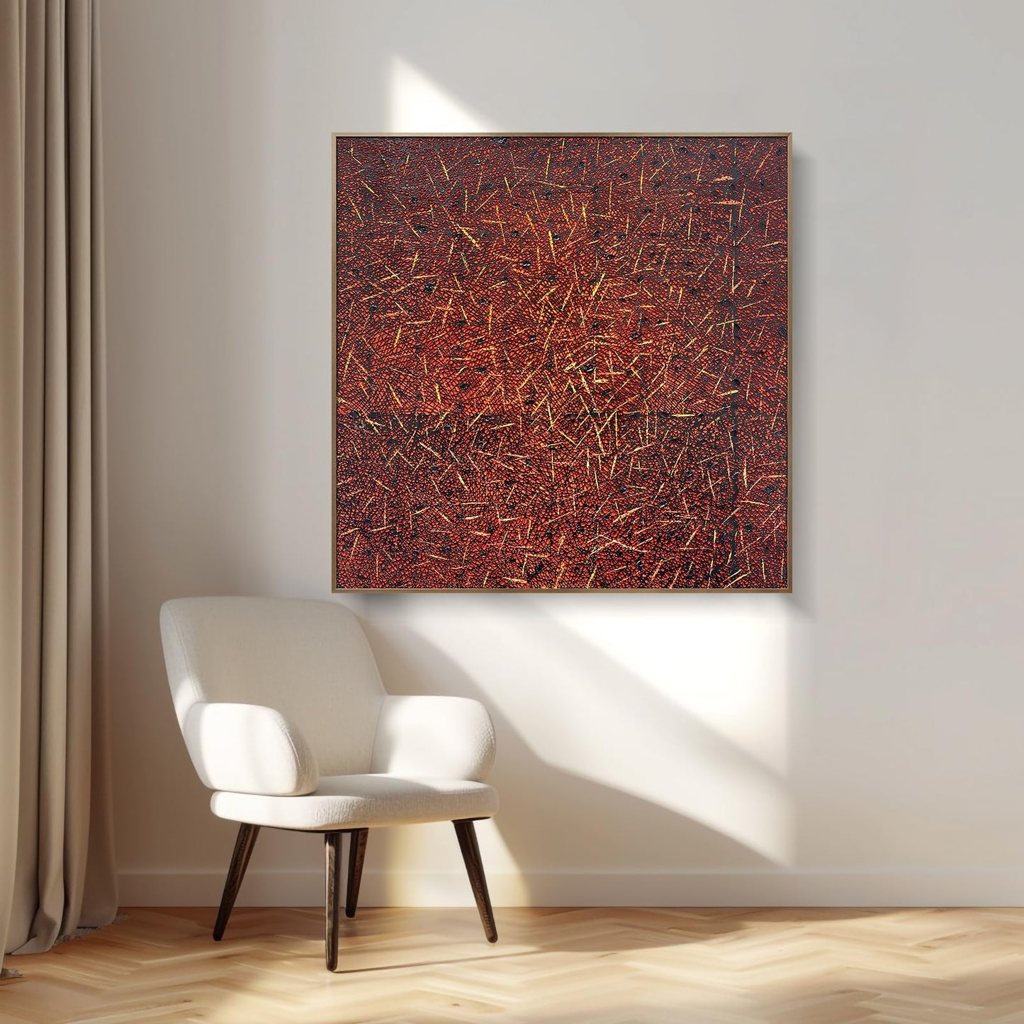 Oversized Blue & White Canvas Wall Art Painting