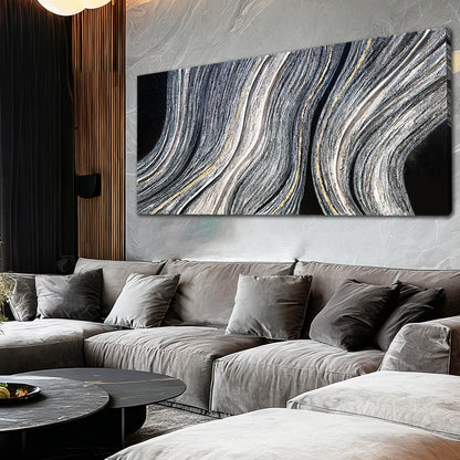 Abstract Green & White Textured Canvas Wall Art