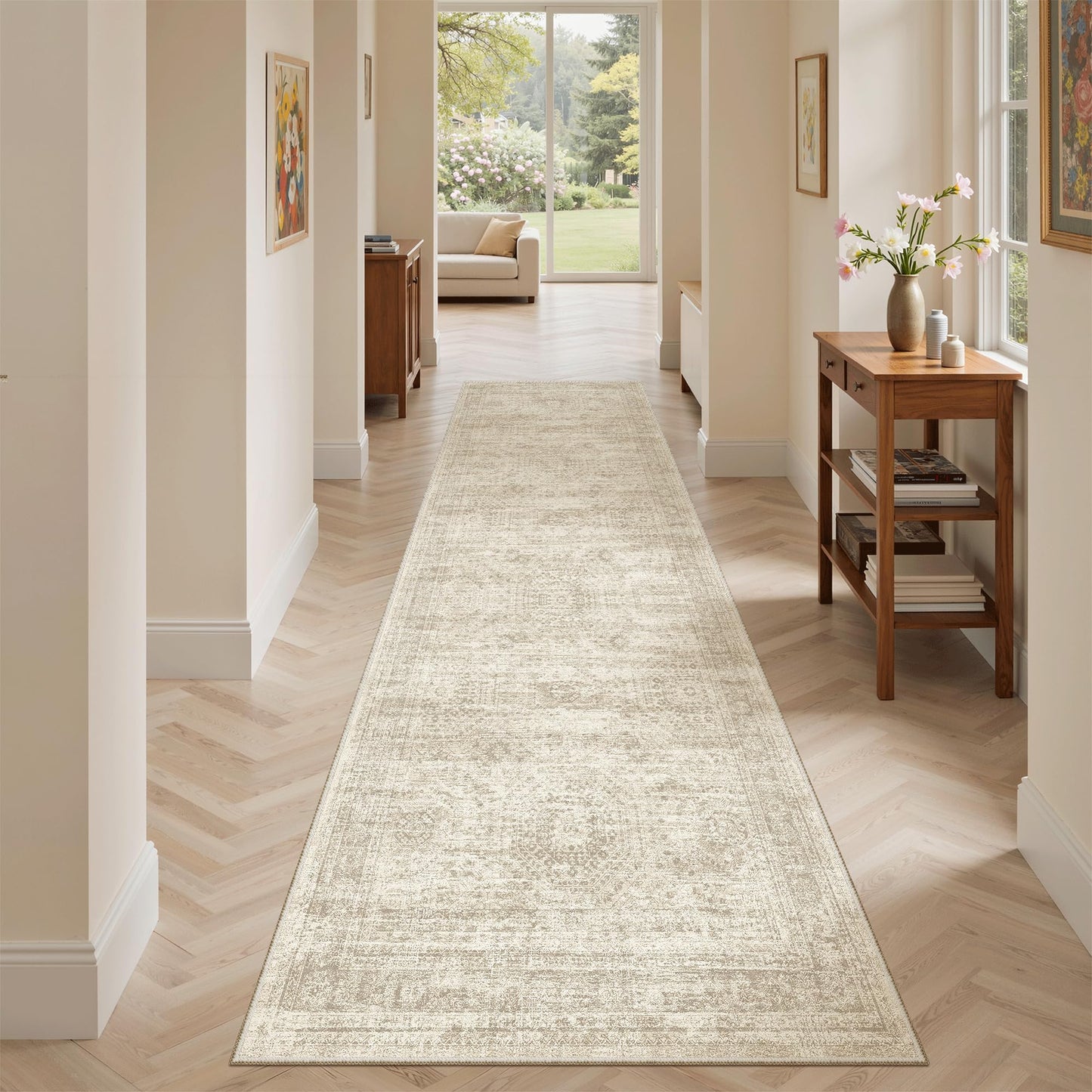 Washable Area Rug with Non-Slip Backing