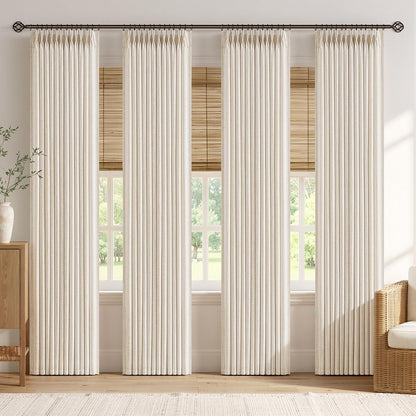Pinch Pleated Linen Curtains with Light Filtering