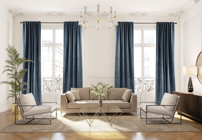 Luxury Matte Velvet Extra Long Curtain Panel