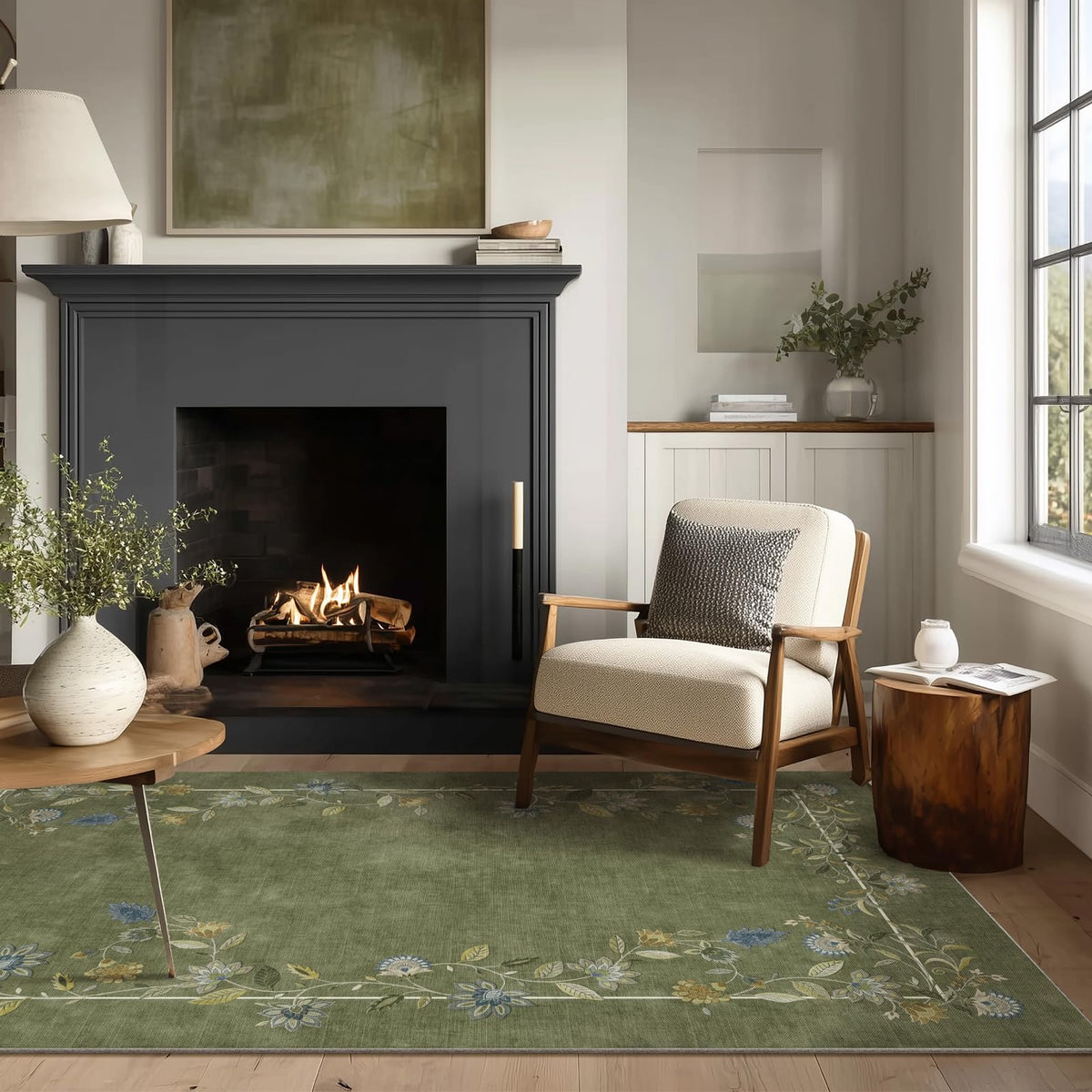Washable Vintage Runner Rug with Non-Slip Backing