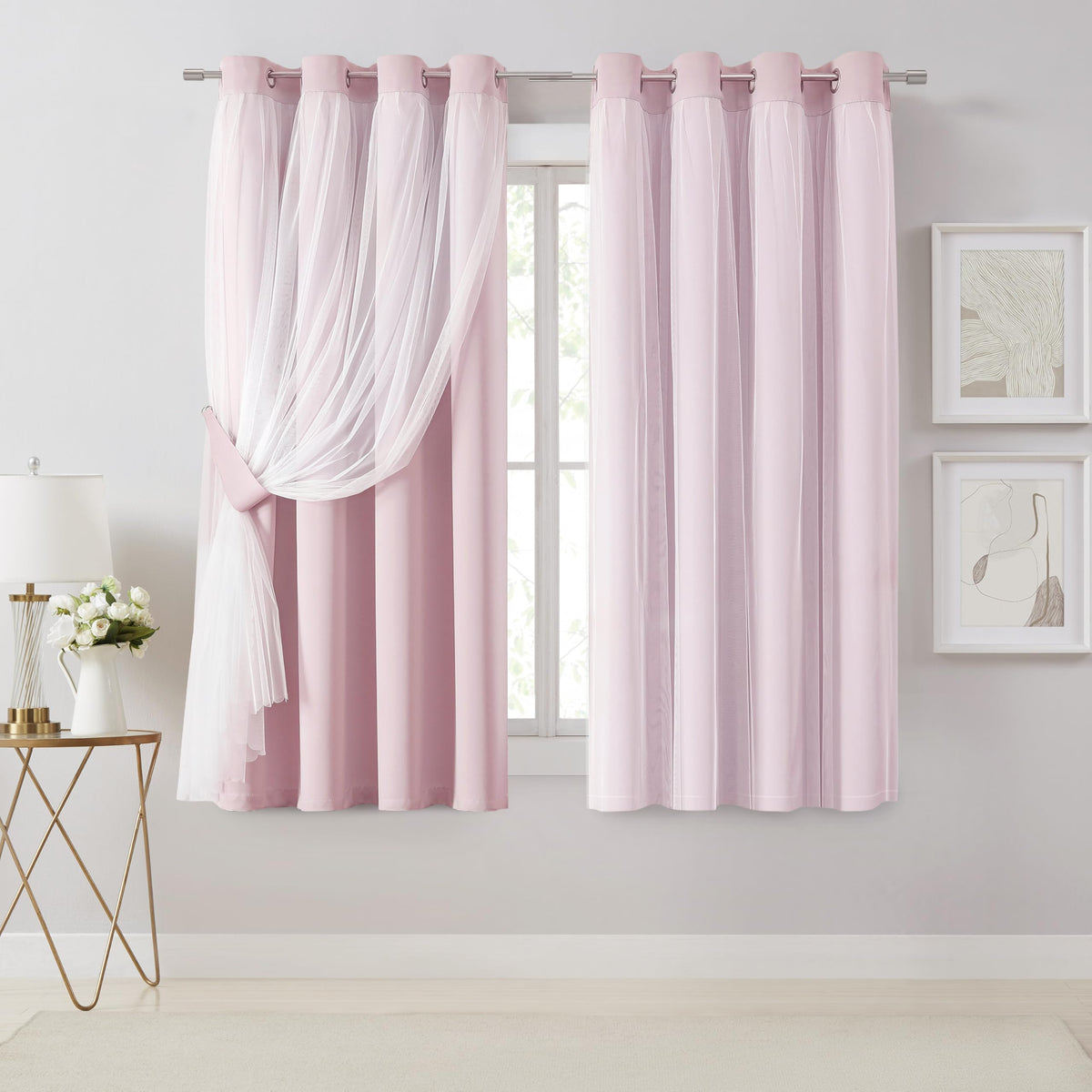 Overlay Grommet Curtains with Layered Draping