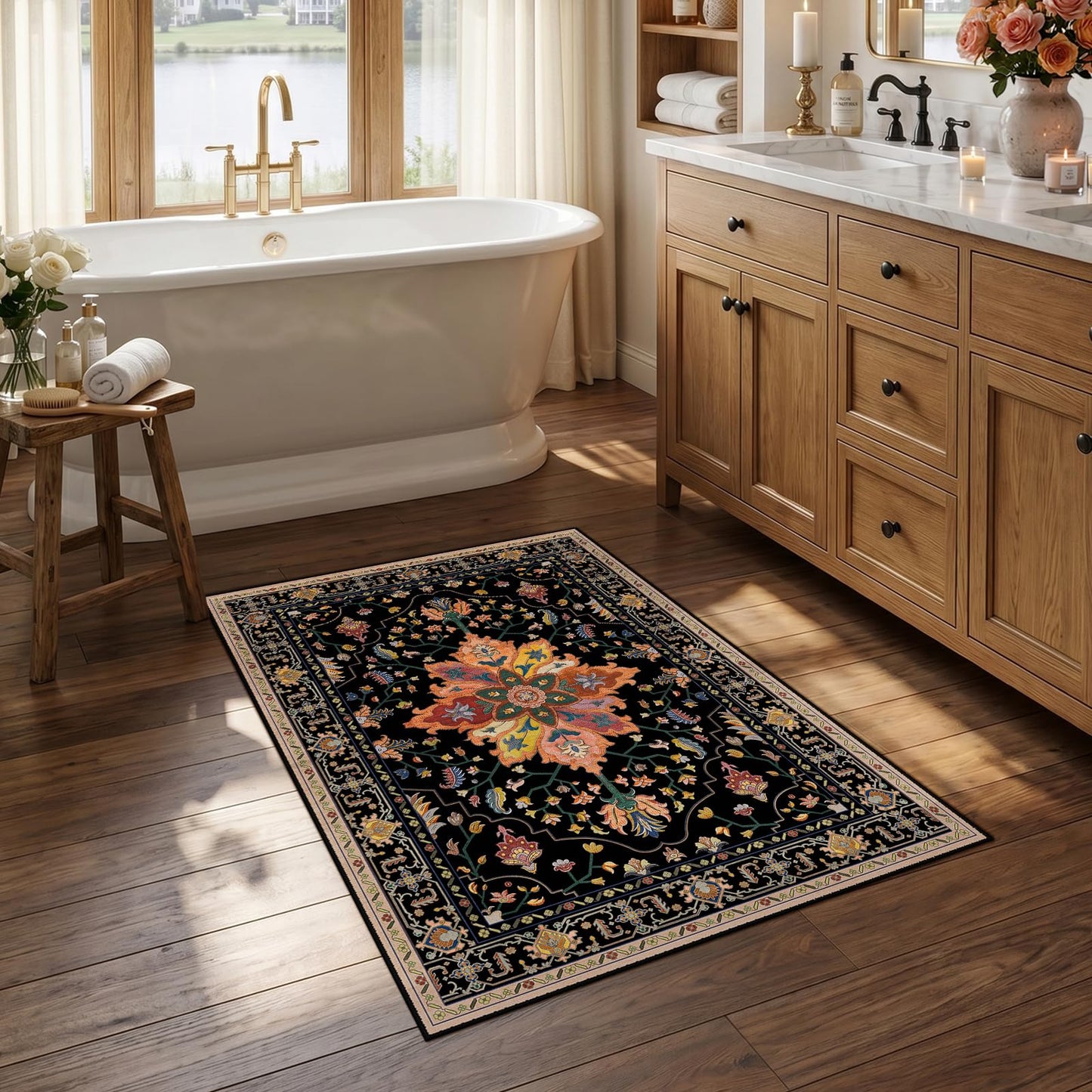 Washable Area Rug with Soft Non-Slip Backing