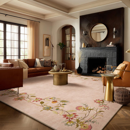 Washable Vintage Runner Rug with Non-Slip Backing