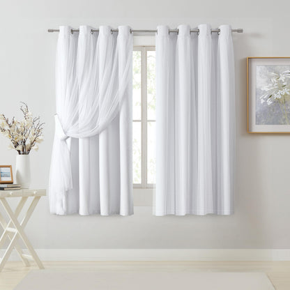 Overlay Grommet Curtains with Layered Draping