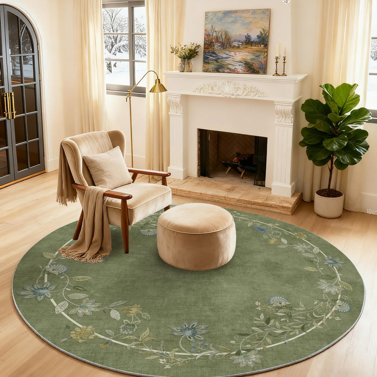 Washable Vintage Runner Rug with Non-Slip Backing