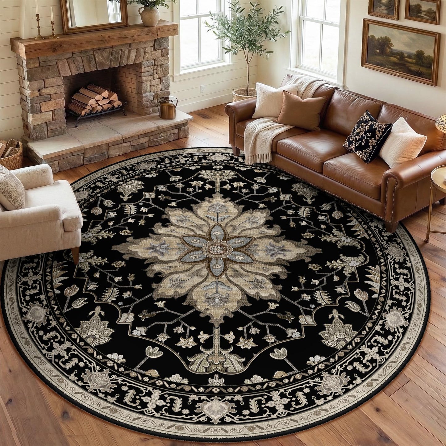 Washable Area Rug with Soft Non-Slip Backing