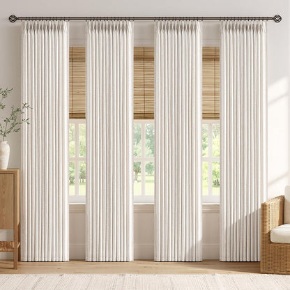 Pinch Pleated Linen Curtains with Light Filtering