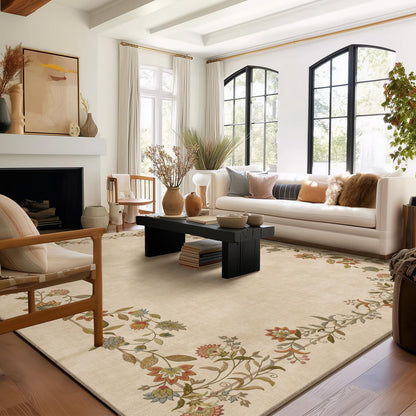 Washable Vintage Runner Rug with Non-Slip Backing