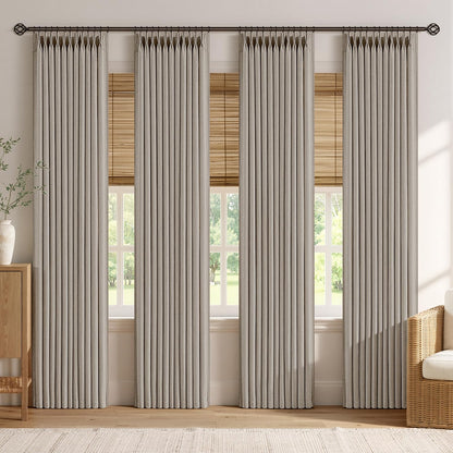 Pinch Pleated Linen Curtains with Light Filtering