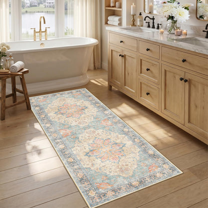Washable Area Rug with Soft Non-Slip Backing