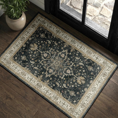 Washable Area Rug with Soft Non-Slip Backing