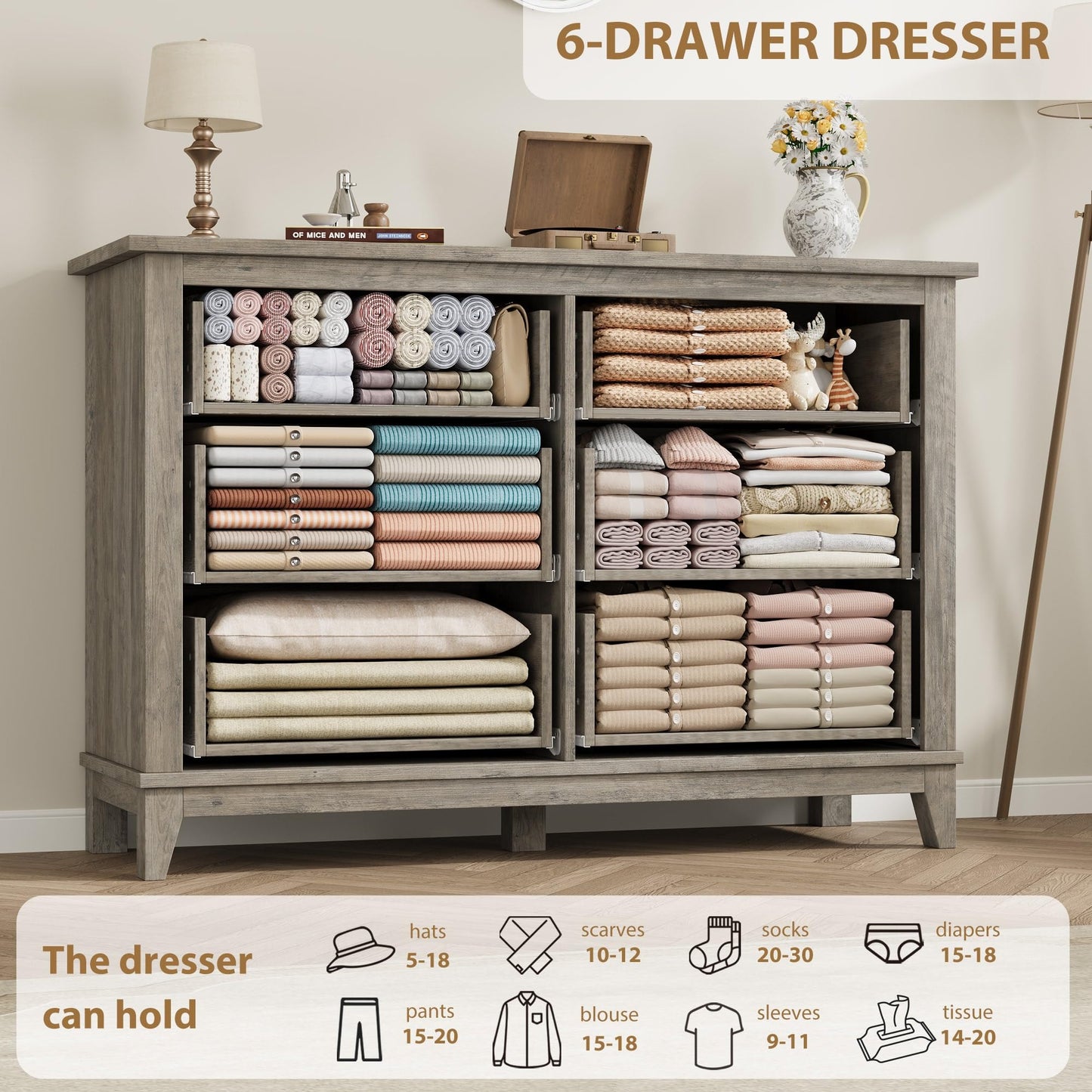 Modern Bedroom Dresser with Spacious Storage