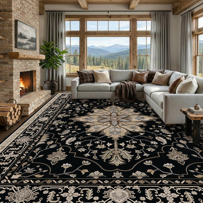 Washable Area Rug with Soft Non-Slip Backing