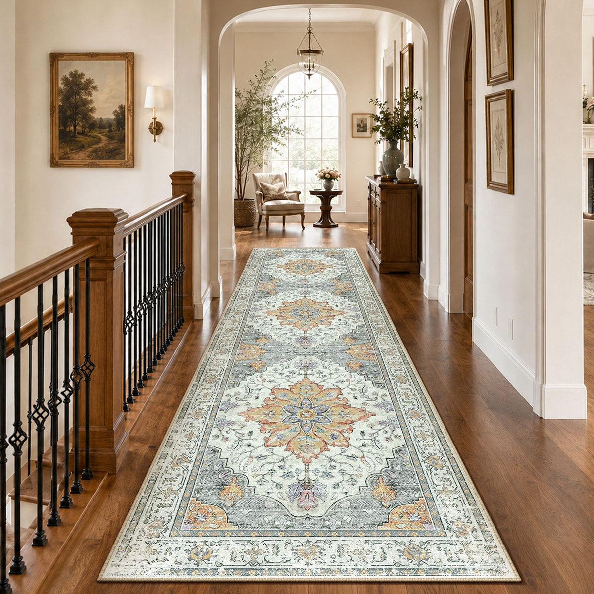 Washable Area Rug with Soft Non-Slip Backing
