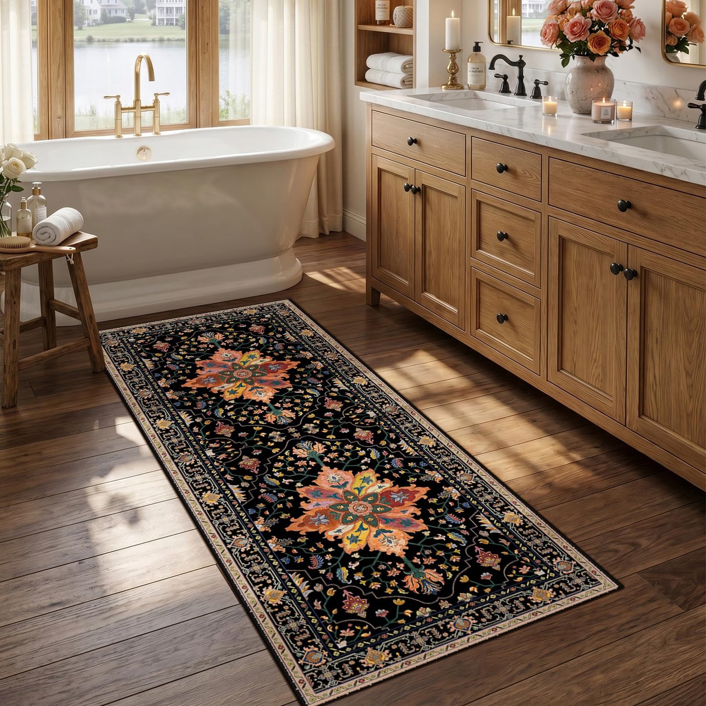 Washable Area Rug with Soft Non-Slip Backing