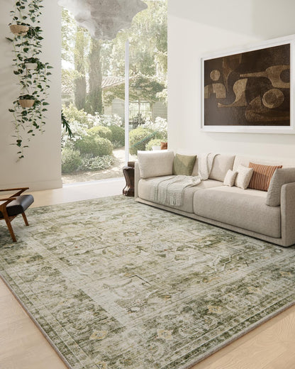 Washable Vintage Runner Rug with Non-Slip Backing