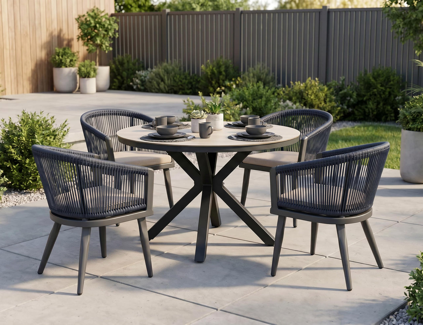 Portland Outdoor Dining Set with Modern Design