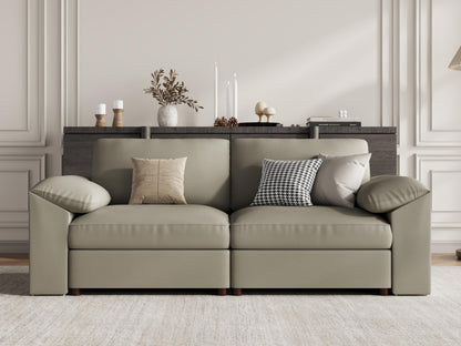 Faux Leather Modular Sectional Sofa for Large Spaces