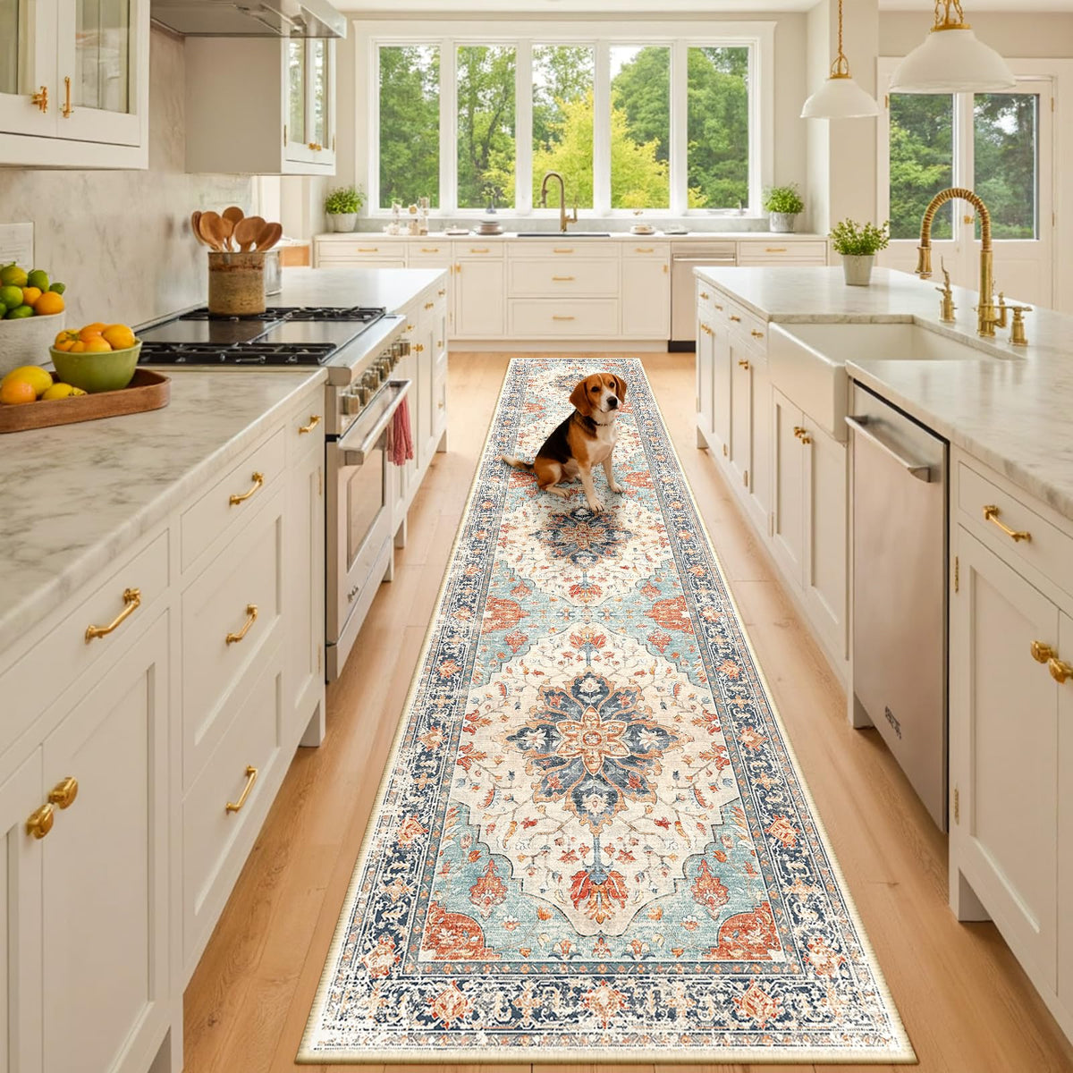 Washable Area Rug with Soft Non-Slip Backing