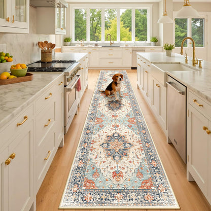 Washable Area Rug with Soft Non-Slip Backing