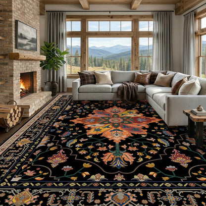 Washable Area Rug with Soft Non-Slip Backing