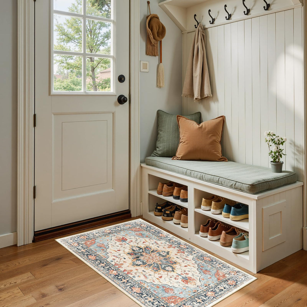 Washable Area Rug with Soft Non-Slip Backing