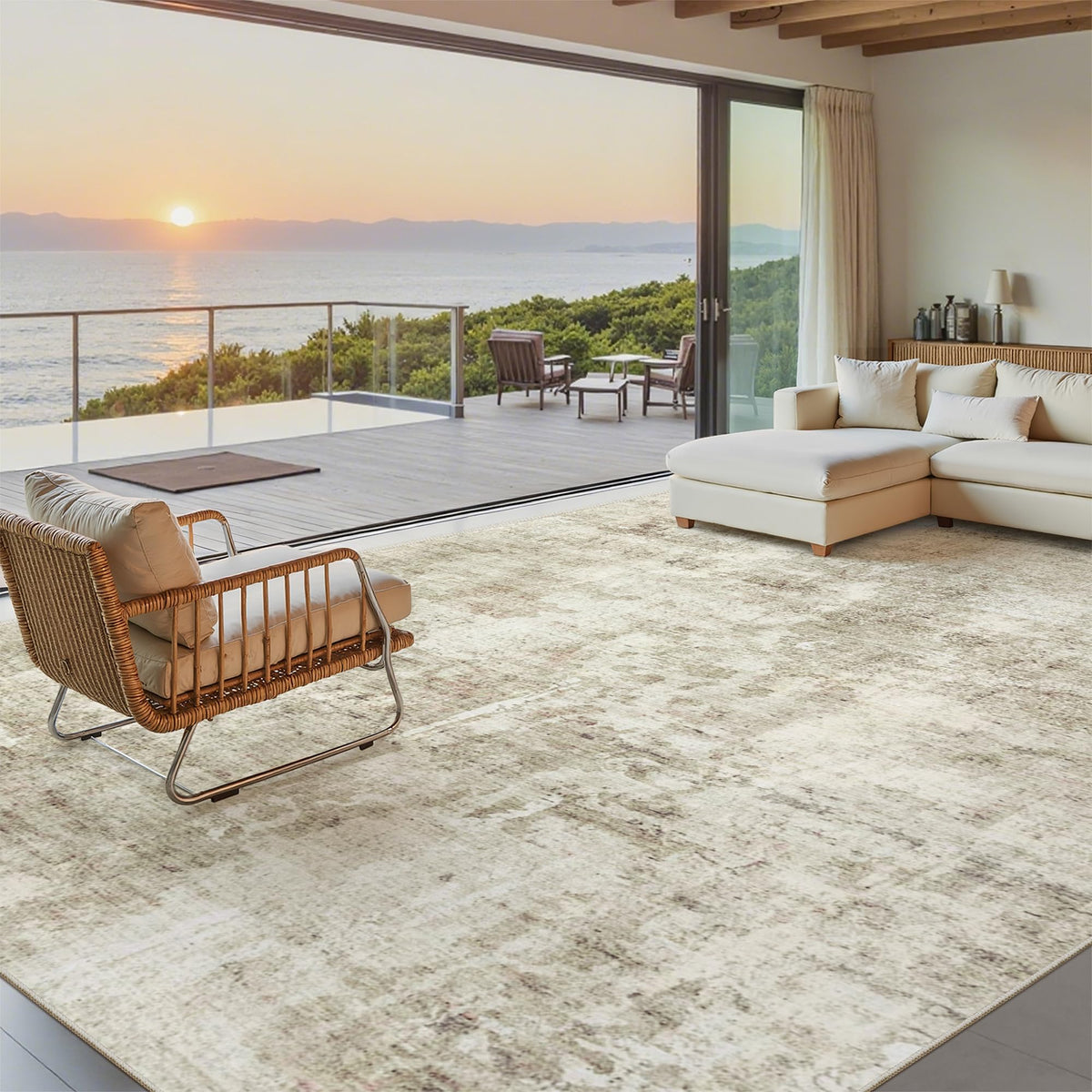 Washable Area Rug with Non-Slip Backing