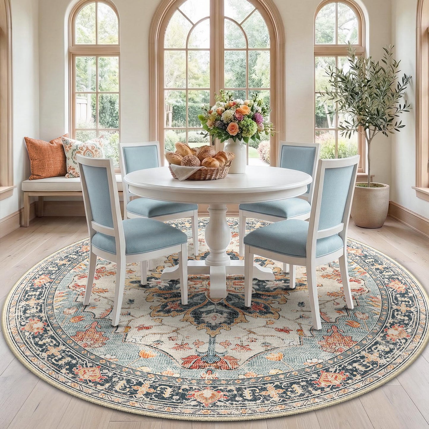 Washable Area Rug with Soft Non-Slip Backing