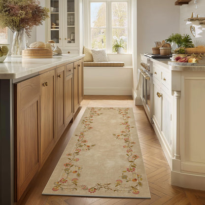 Washable Vintage Runner Rug with Non-Slip Backing
