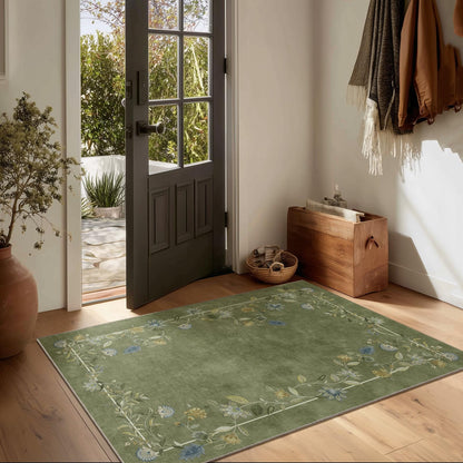 Washable Vintage Runner Rug with Non-Slip Backing