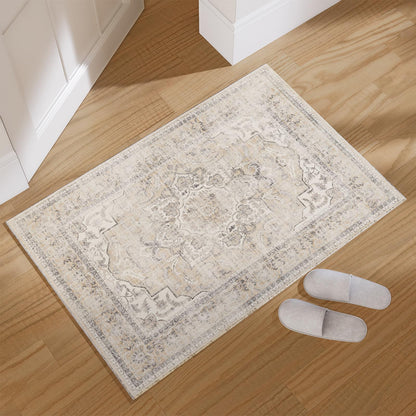 Washable Vintage Runner Rug with Non-Slip Backing