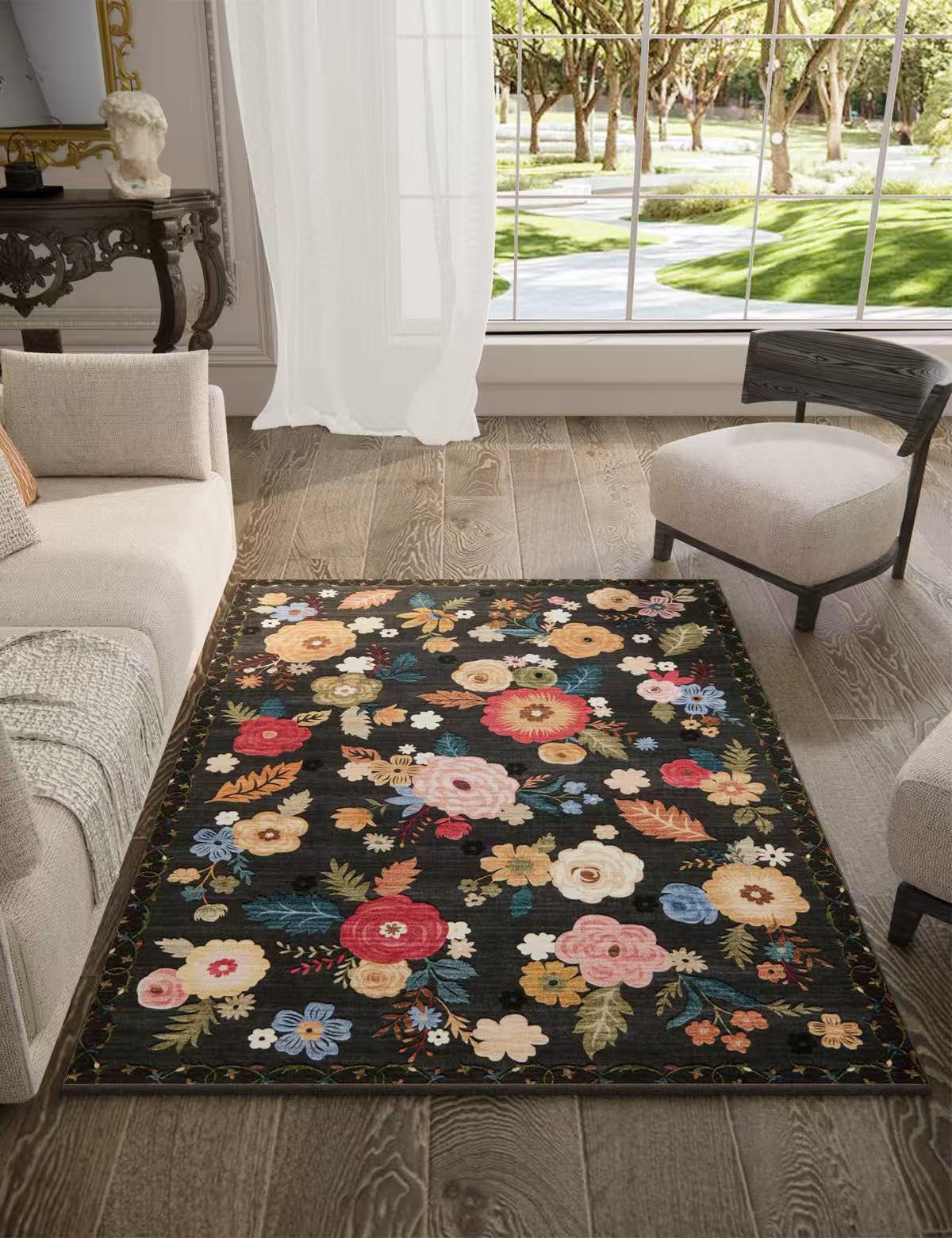 Washable Vintage Runner Rug with Non-Slip Backing