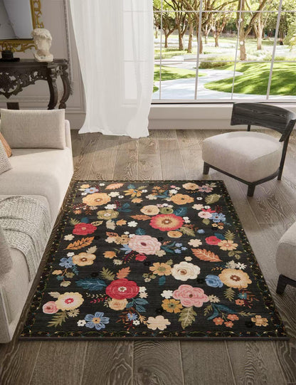 Washable Vintage Runner Rug with Non-Slip Backing