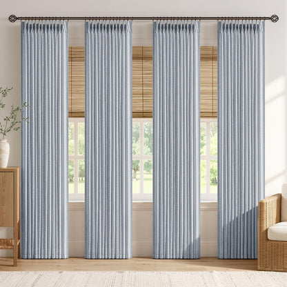 Pinch Pleated Linen Curtains with Light Filtering