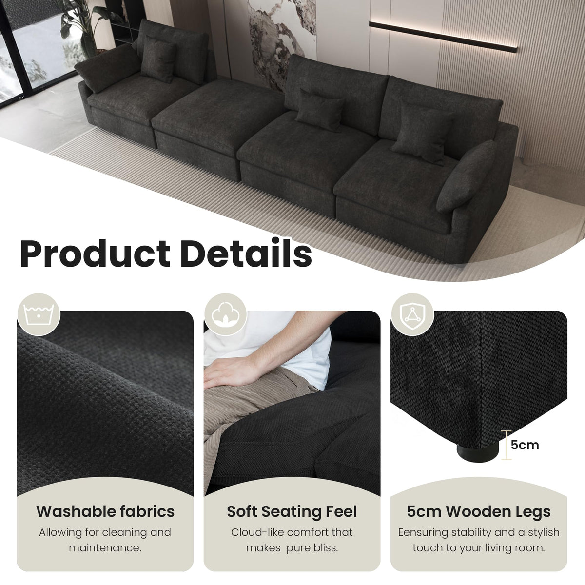 Linen Cloud Modular Sectional Sofa