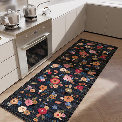 Washable Vintage Runner Rug with Non-Slip Backing
