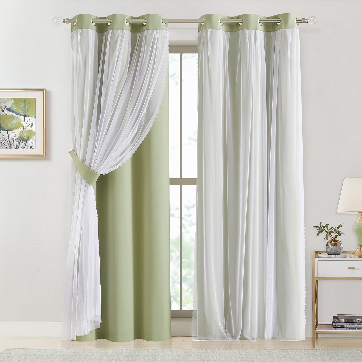 Overlay Grommet Curtains with Layered Draping