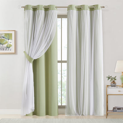 Overlay Grommet Curtains with Layered Draping