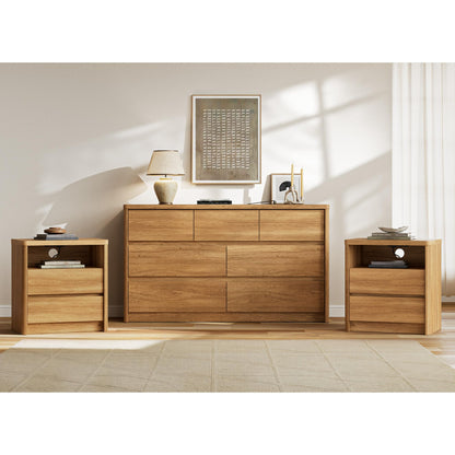 Modern 9-Drawer Bedroom Set with Matching Nightstands