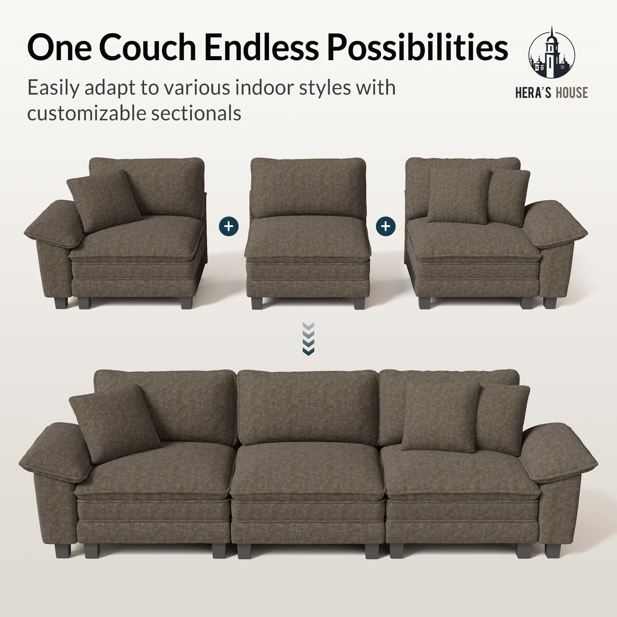 HERA'S HOUSE Modular Sectional Couches for Living Room Cloud Sofa