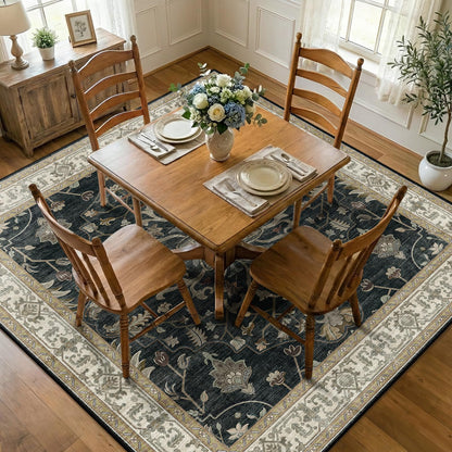 Washable Area Rug with Soft Non-Slip Backing