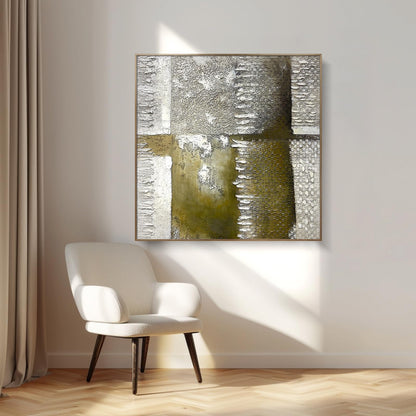 Oversized Blue & White Canvas Wall Art Painting