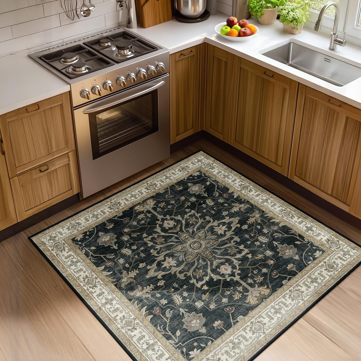 Washable Area Rug with Soft Non-Slip Backing
