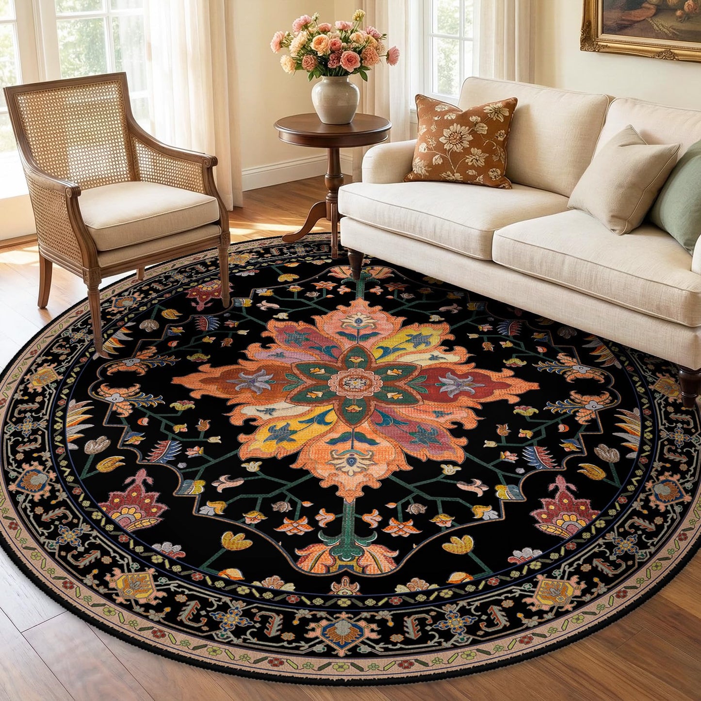 Washable Area Rug with Soft Non-Slip Backing